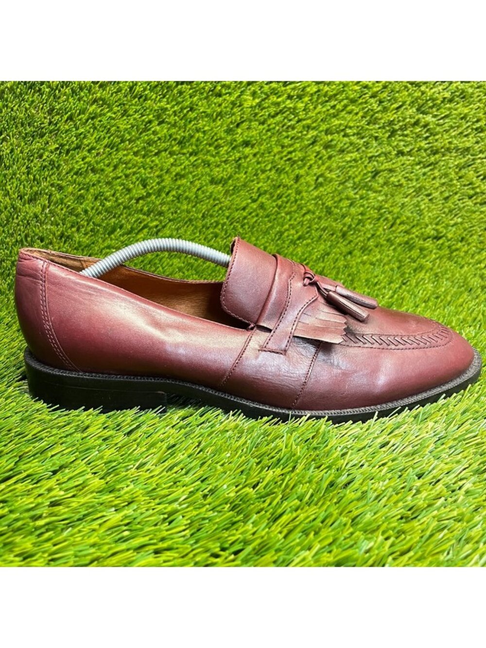 Harrison Gill Pluto Mens Size 12EE Burgundy Leather Tassel Wingtip Loafer Shoes